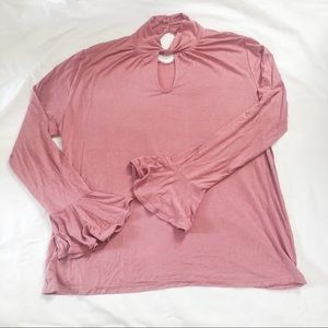 Mauve Boho Bell Sleeved Top